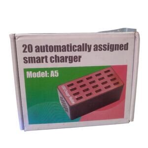 20-Port USB Smart Charging Station – 120V AC Power – Multi-Device Charger